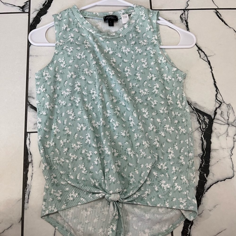 Daytrip Mint Green Floral Tank Top